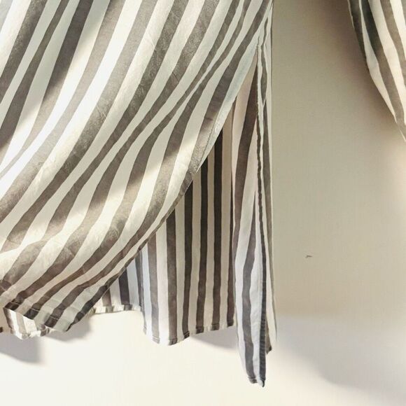 Jones New York XL grey & white stripe long tunic pockets side vents beachy - Picture 10 of 12